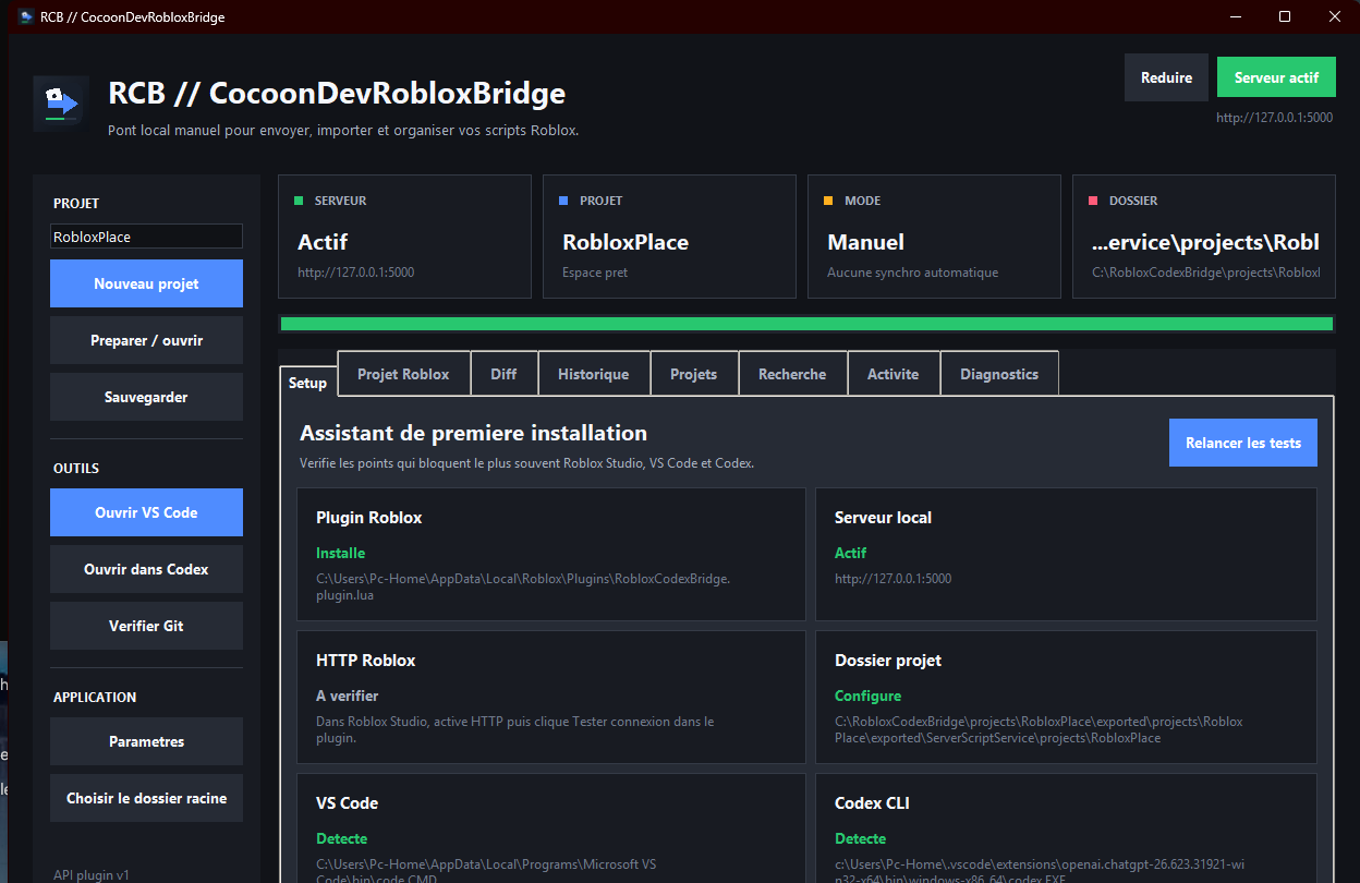 Interface Windows de RCB // CocoonDevRobloxBridge